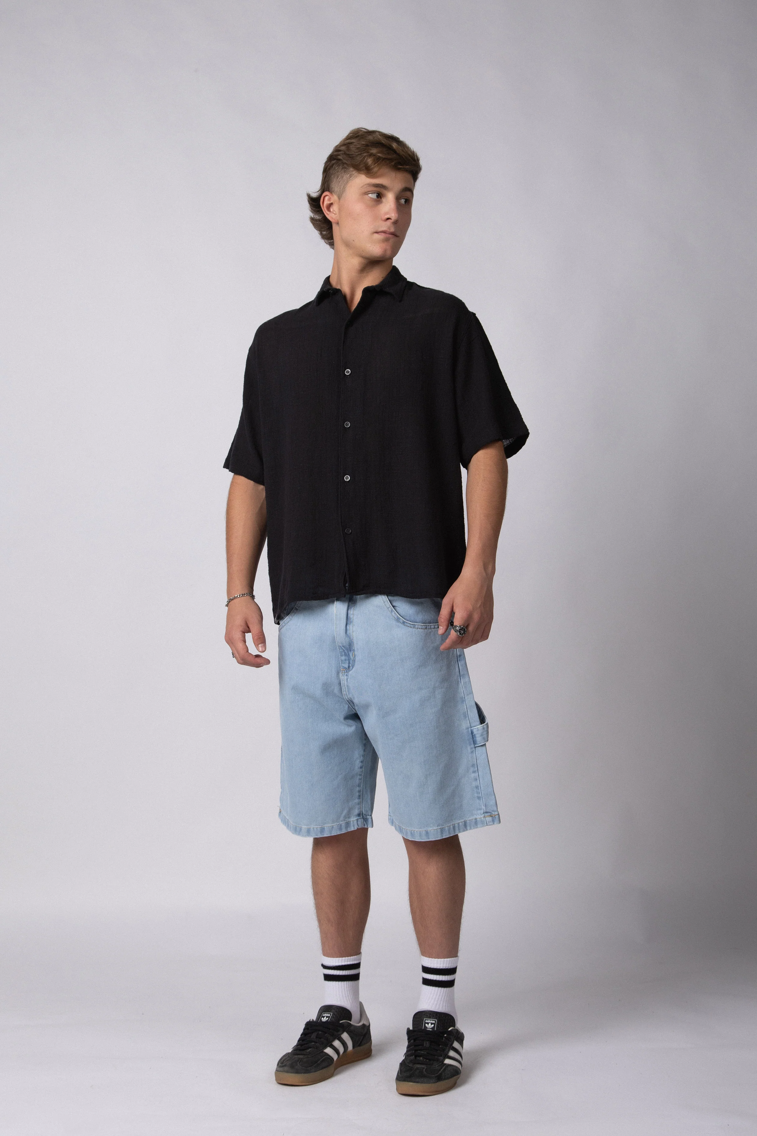 Camisa Manga Corta Lino Kara Negra - Image 3