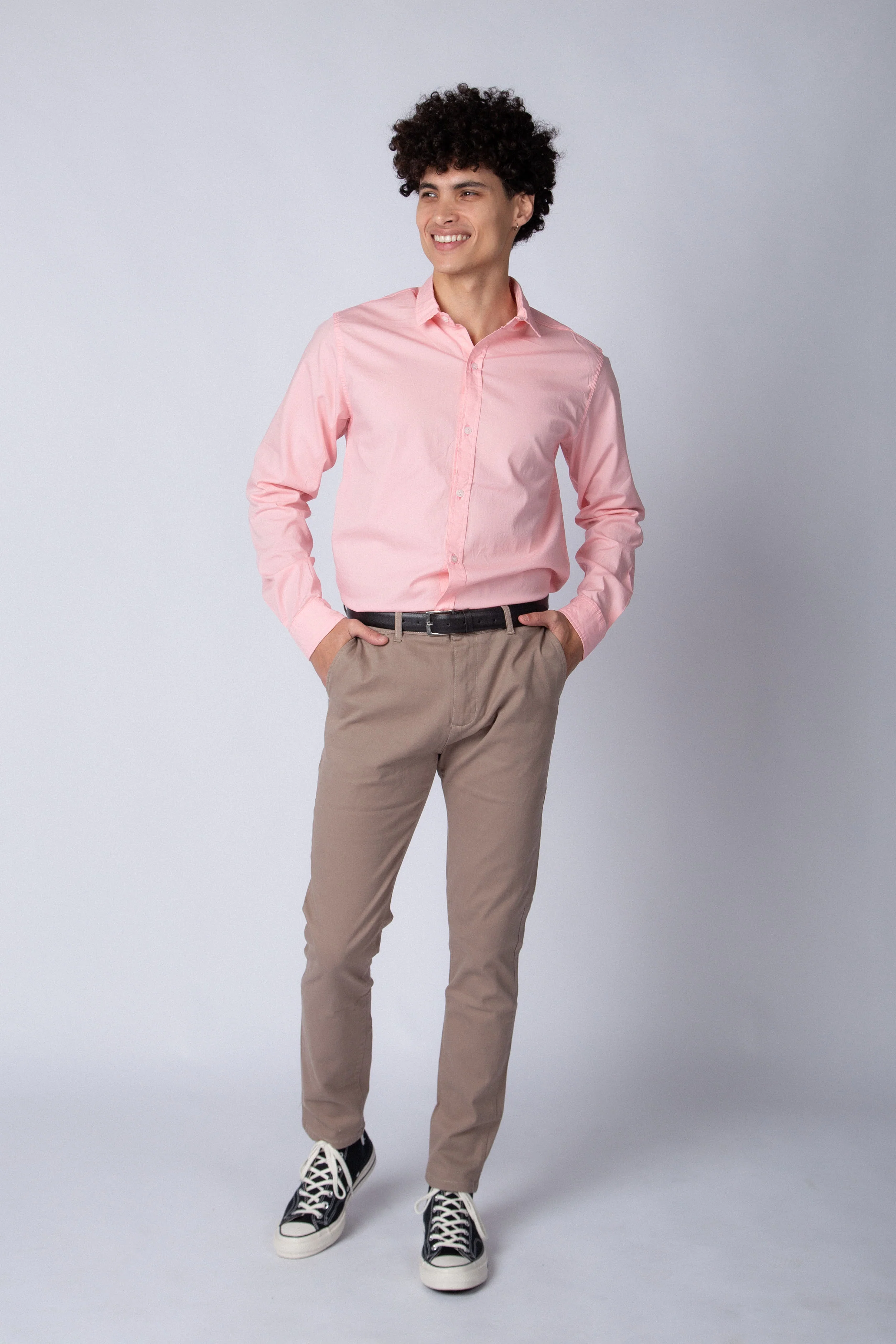 Camisa Manga Larga Clasica Rosa - Image 3