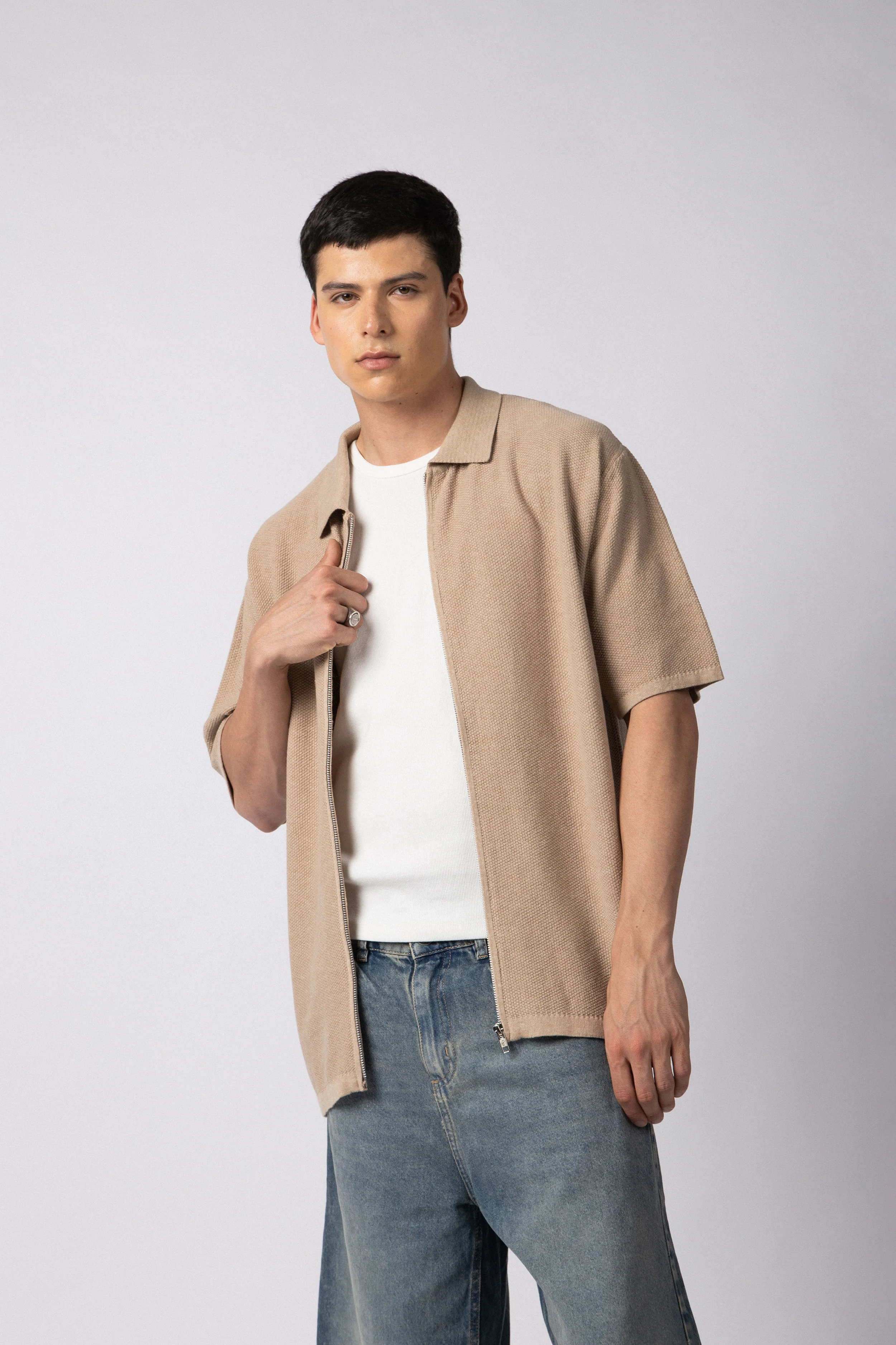 Chomba Tejida Rover Beige (c/ cierre)