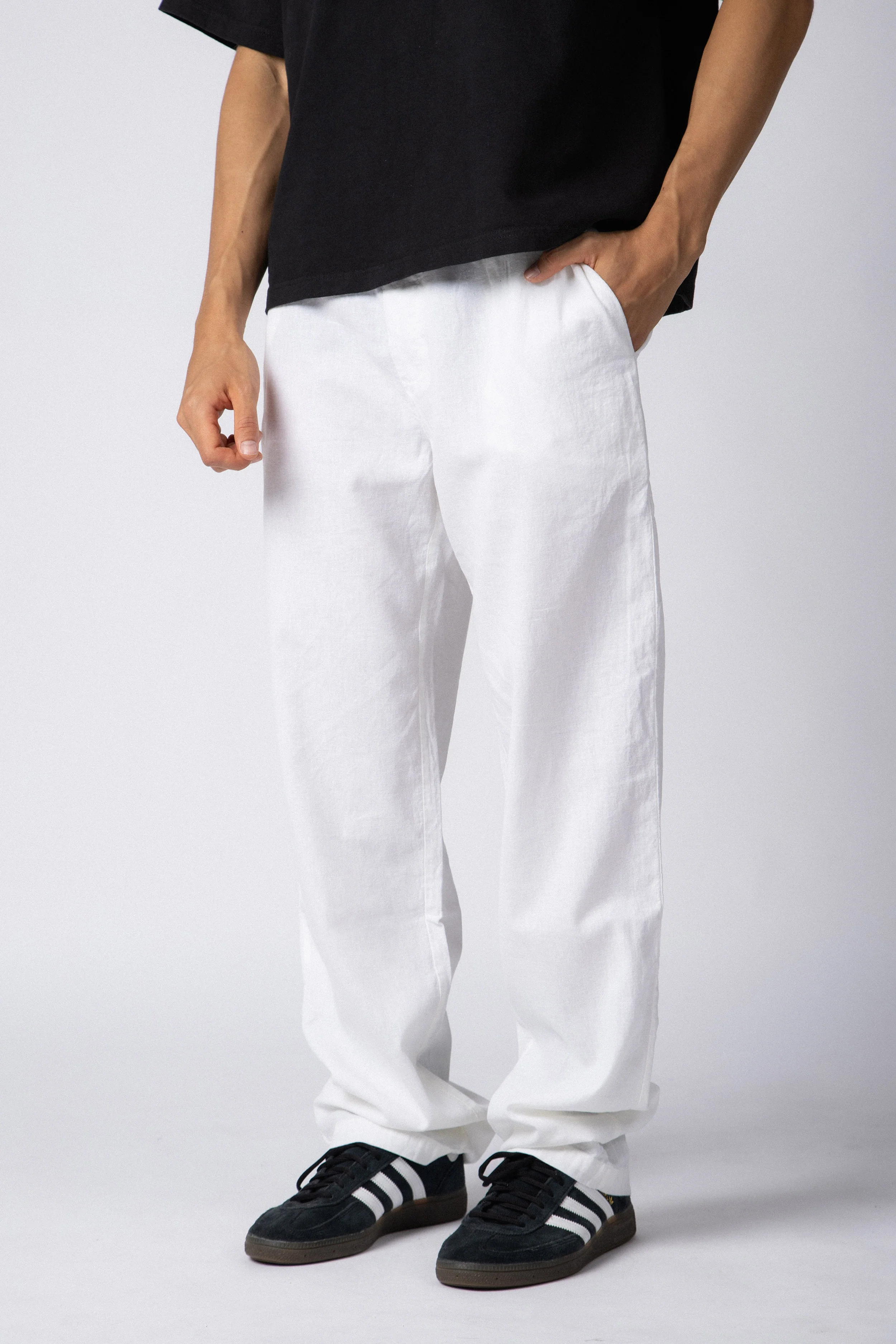 Pantalon Lino Taranis Blanco