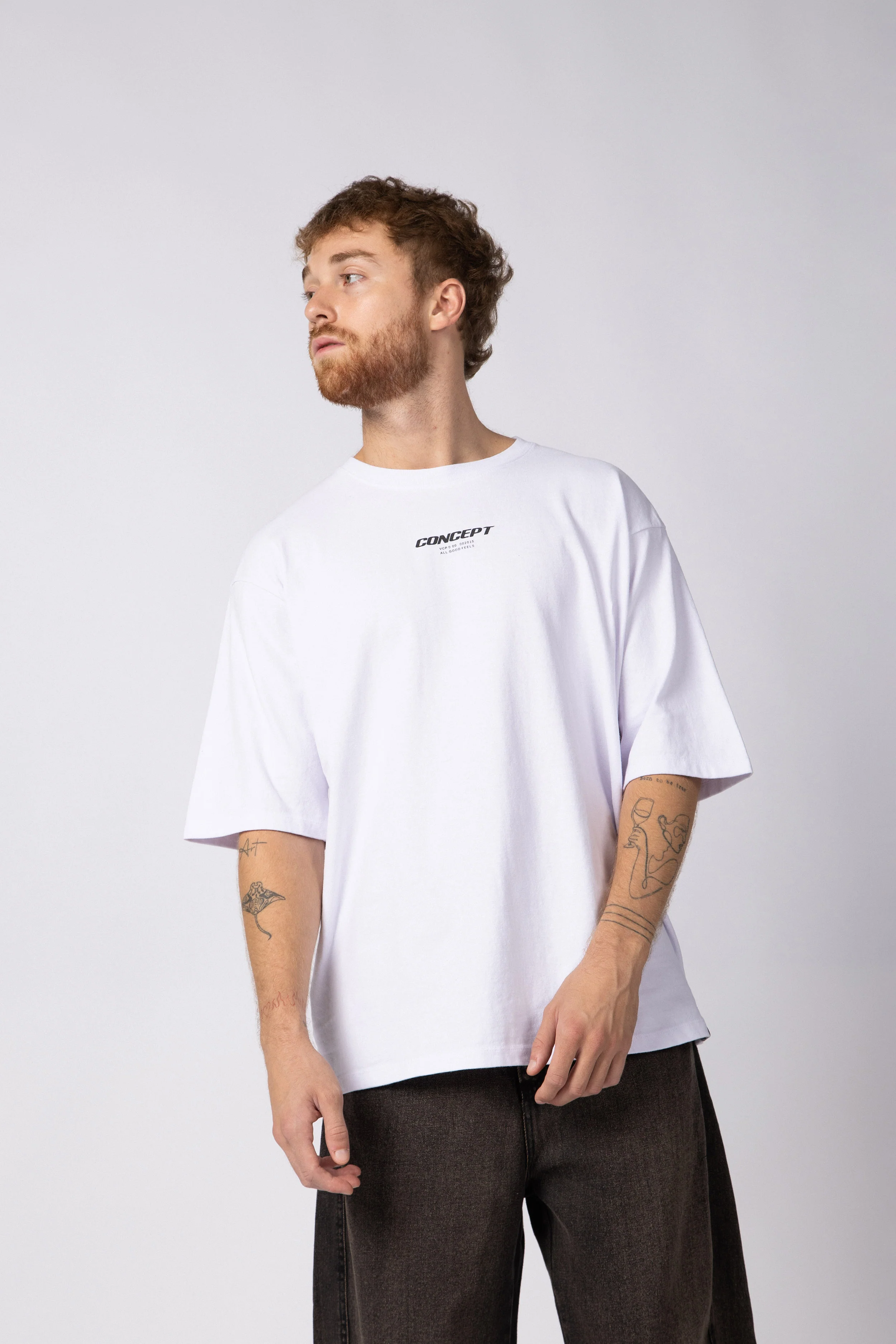Remera Over Rhy Grid Blanca