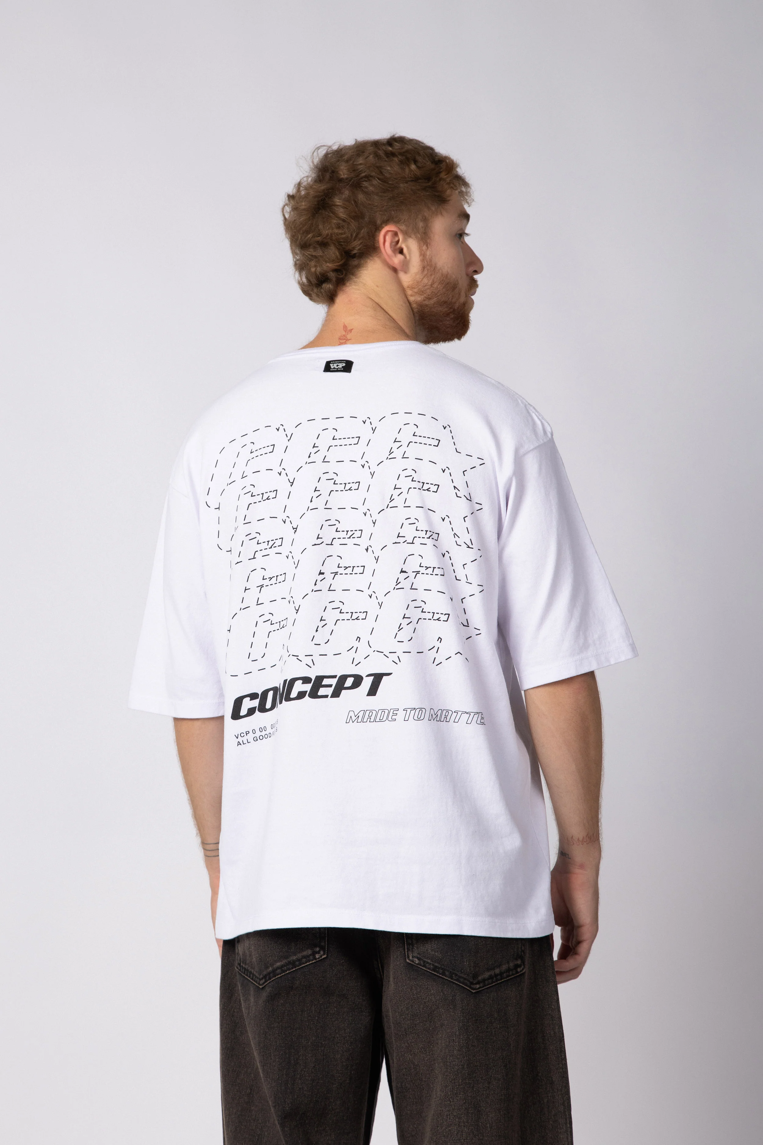 Remera Over Rhy Grid Blanca - Image 2