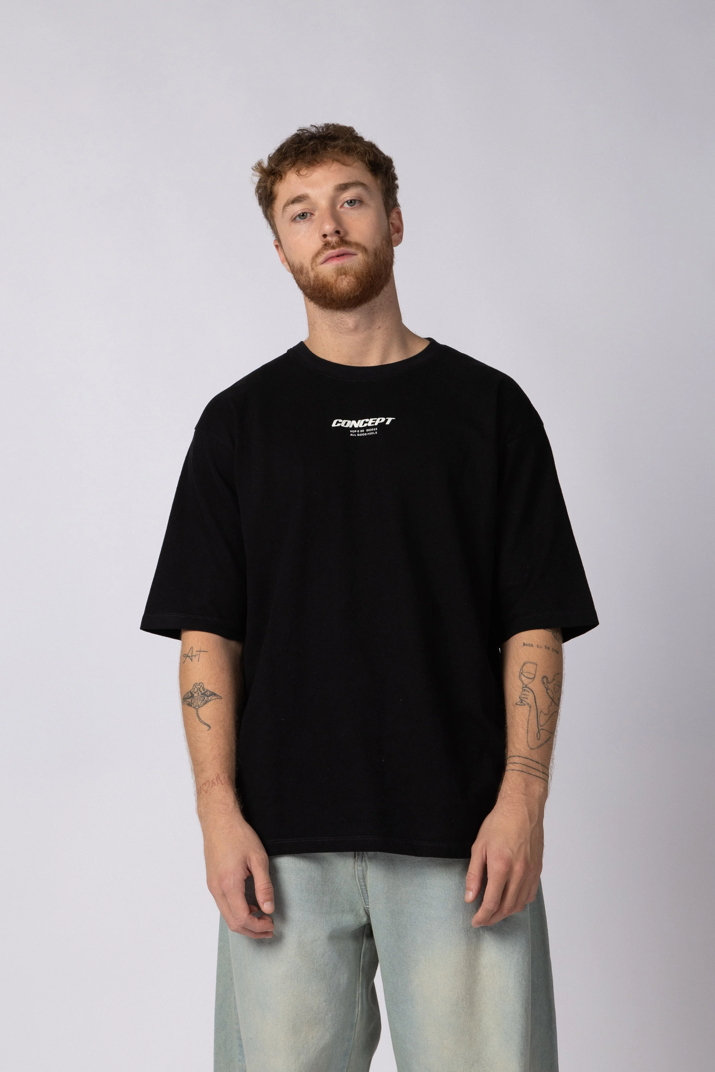 Remera Over Rhy Grid Negra