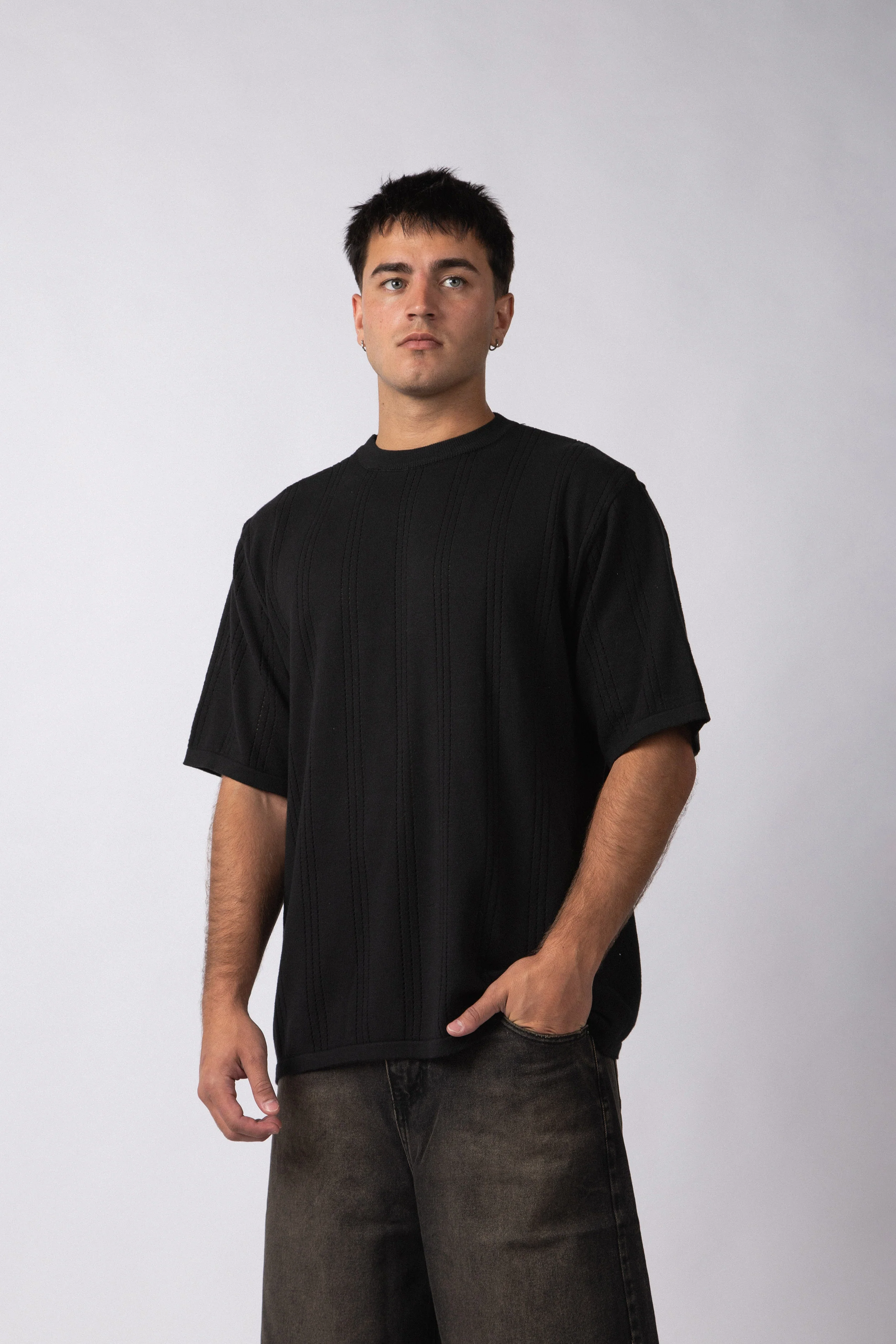 Remera Tejida Vito Negra